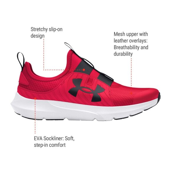 Under Armour Kids' Grade School Outhustle 2 Running Shoes - Picture 6 of 6